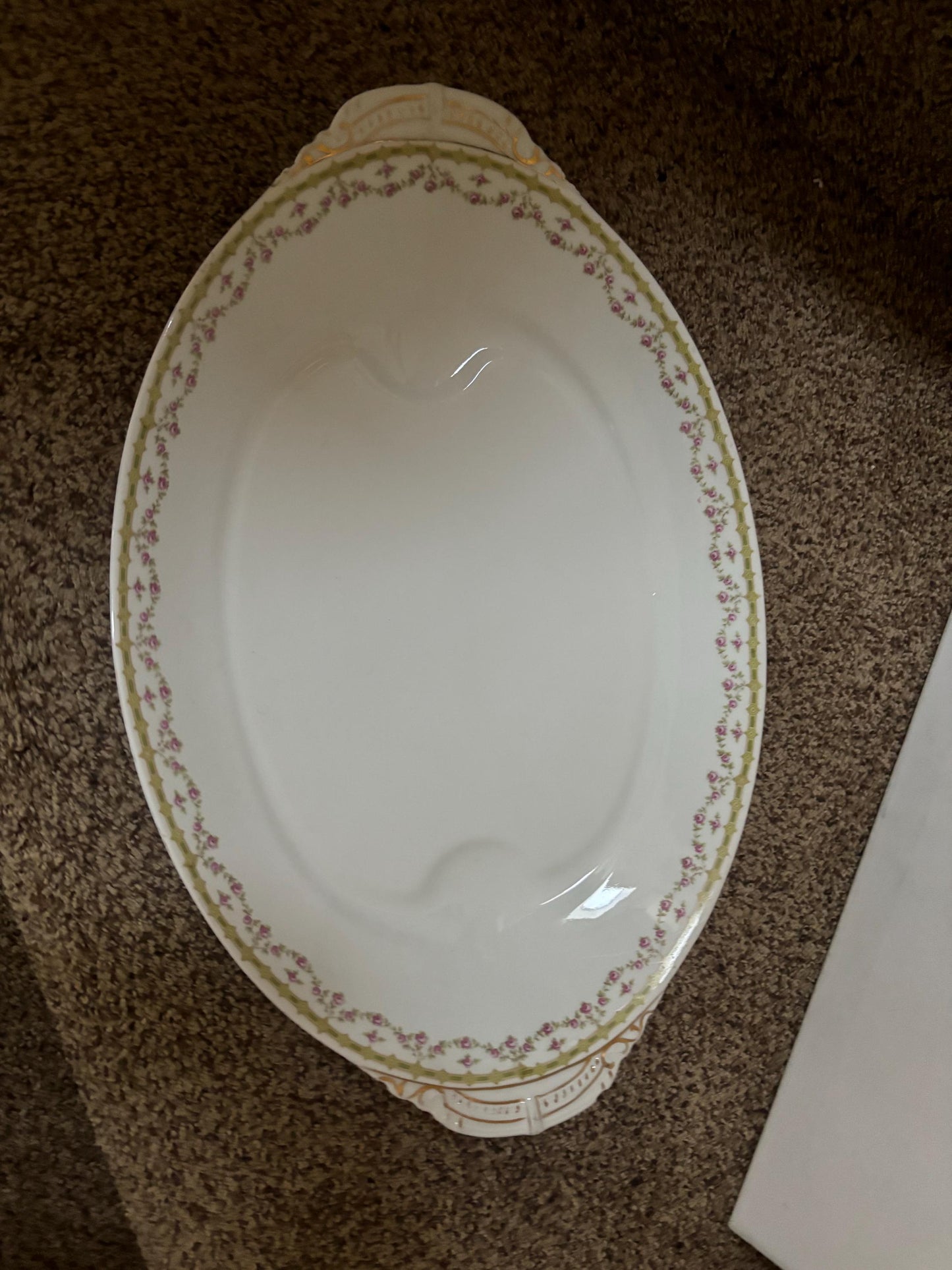 Vintage Large Austrian Floral Platter Plate with Pink Flowers Floral Design Austria Lover Antiques and Vintage