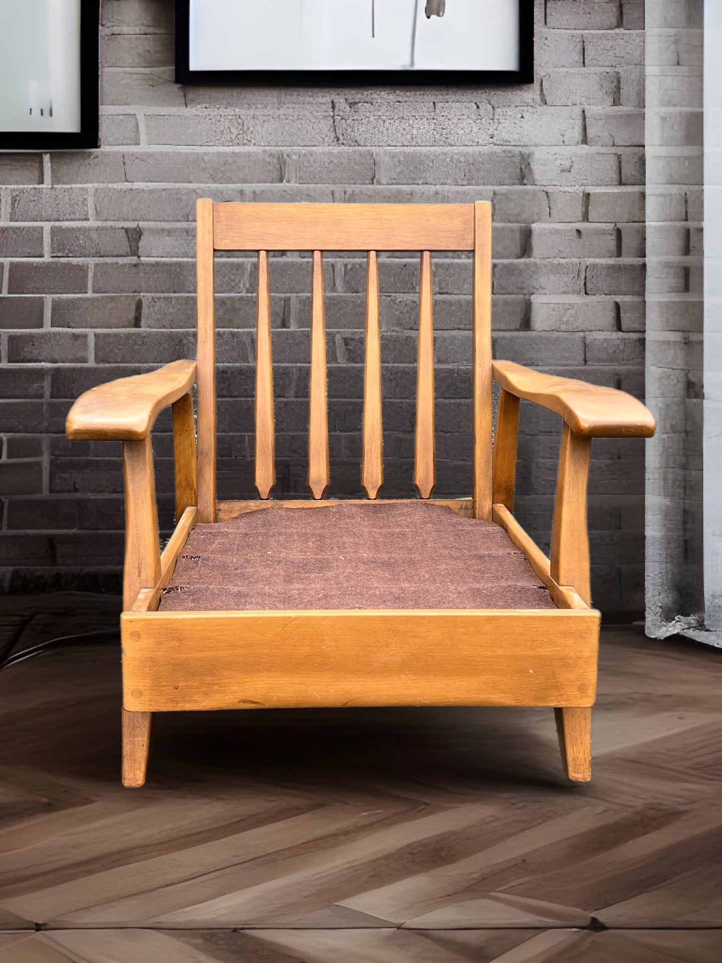 Cushman Londonderry Chair No. 5385, Mid Century Modern Paddle Arm Chair