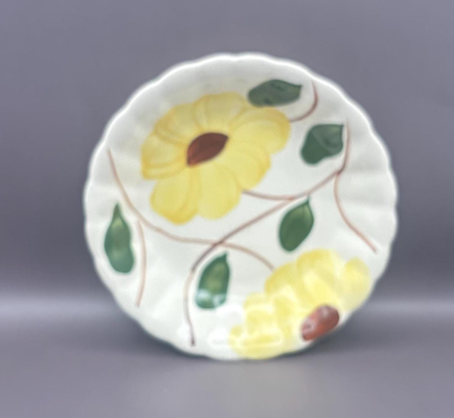 Blue Ridge Southern Potteries Dessert Dish Plate, Ridge Daisy Yellow Flower Design, Lover Antiques and Vintage