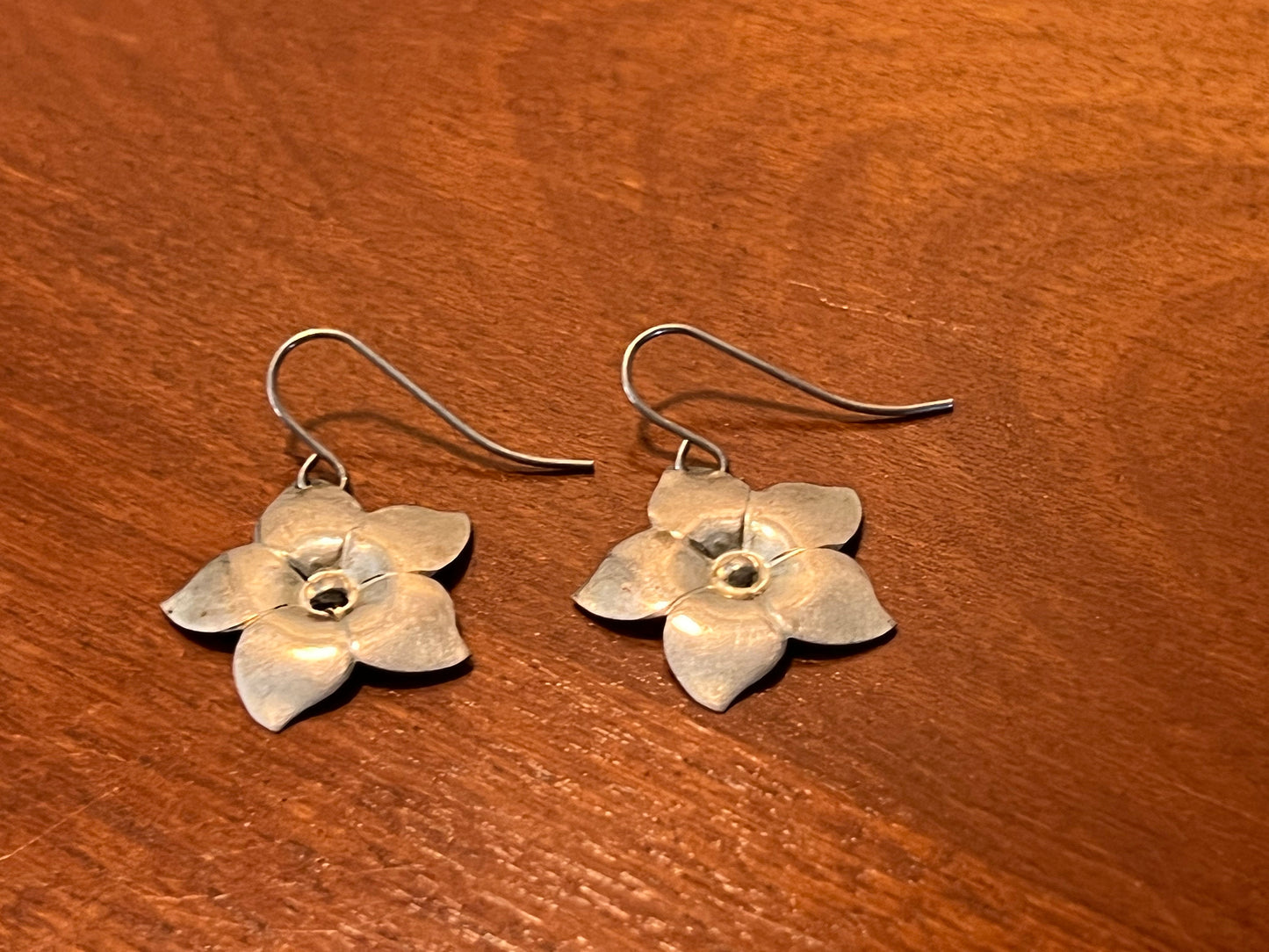 Vintage Sterling Silver Flower Earrings Hook Pierced Earring jewelry flowers