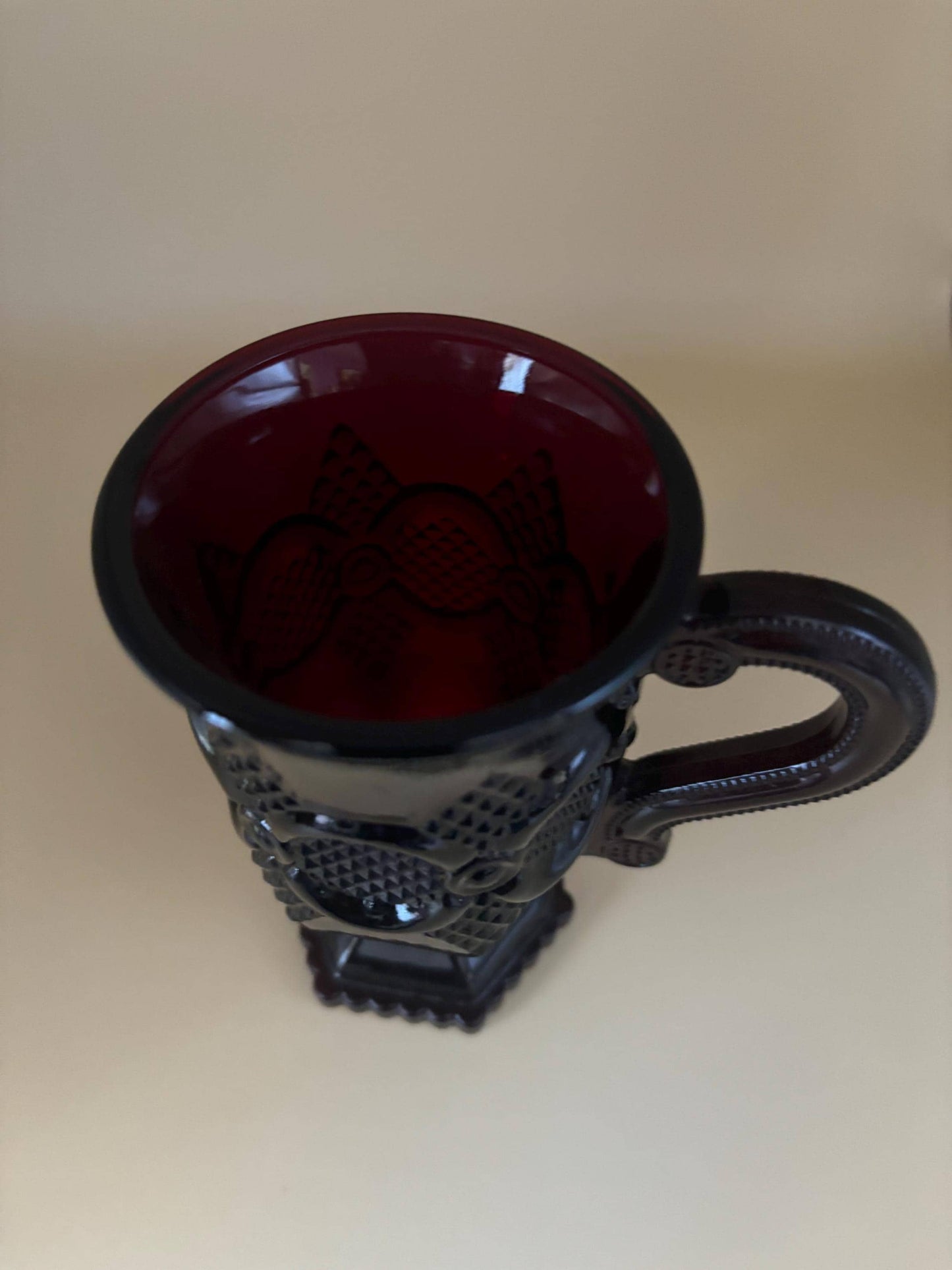 Vintage Avon Cape Cod Mug Ruby Red Cup Ruby Red Glass Lover Antiques and Vintage