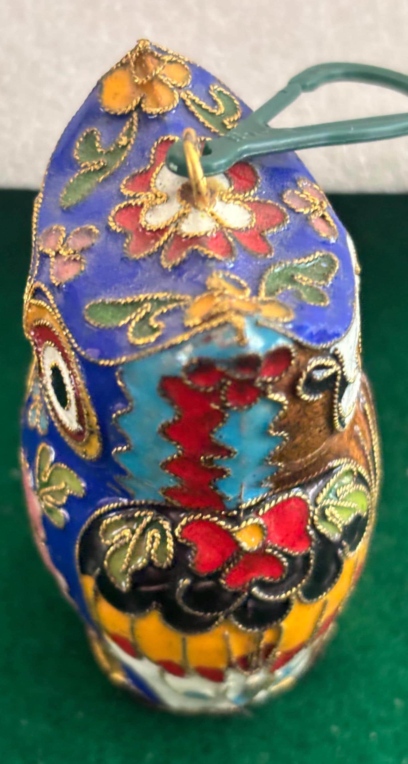 Vintage Cloisonné Brass Enameled Tall Standing Owl Statue Purple Pink Rose Enameled Owl Figurine Lover Antiques and Vintage