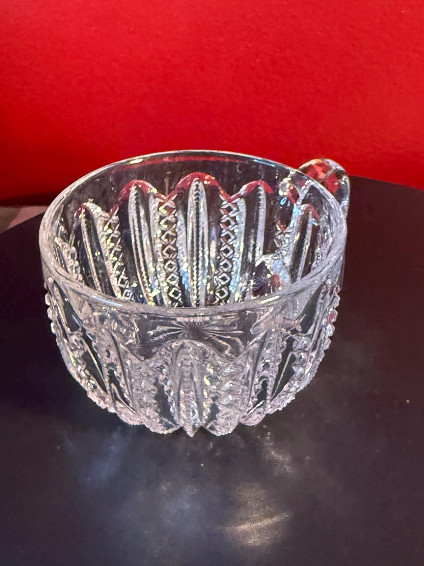 Antique Duncan & Miller Mardi Gras Clear Pressed Glass Punch Bowl Cup Circa 1894-1920 Vintage Collectible