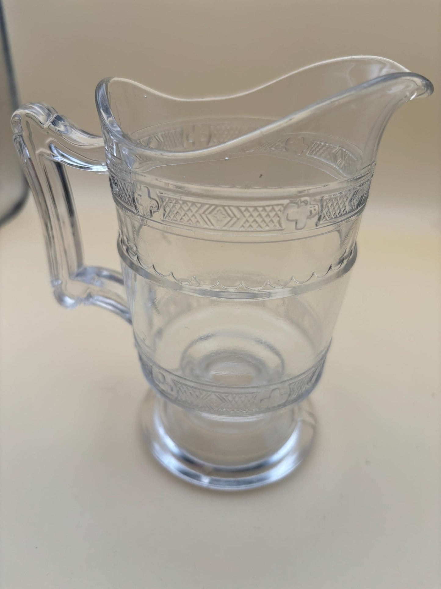 Antique Heisey Glass Creamer or Small Pitcher Creamer Cross Bands Lover Antiques and Vintage