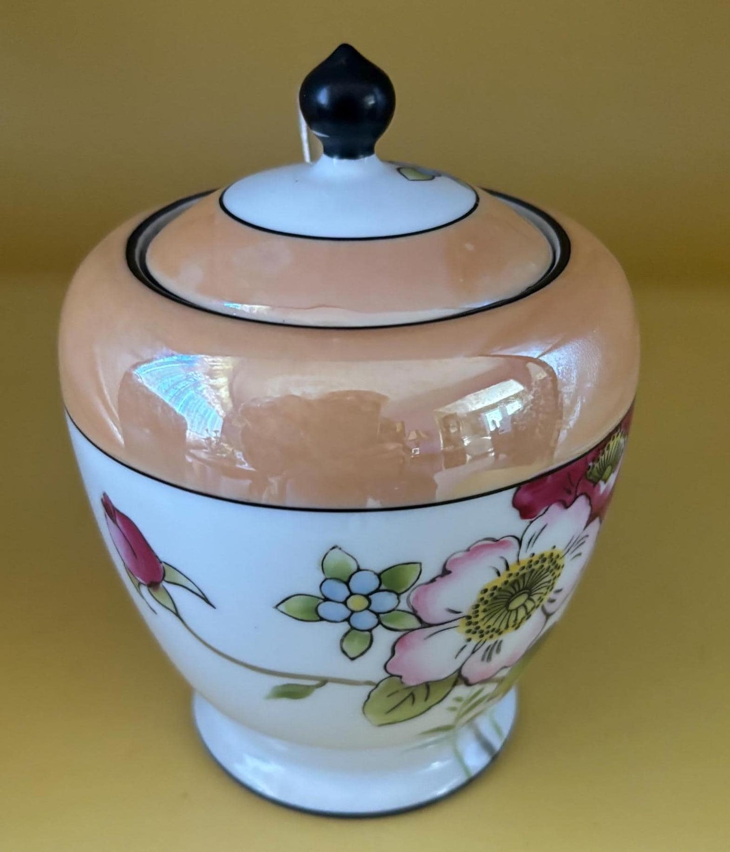 Vintage Noritake Sugar Jar with Lid and Spoon Porcelain Made in Japan Jam Mustard Jar Lover Antiques and Vintage