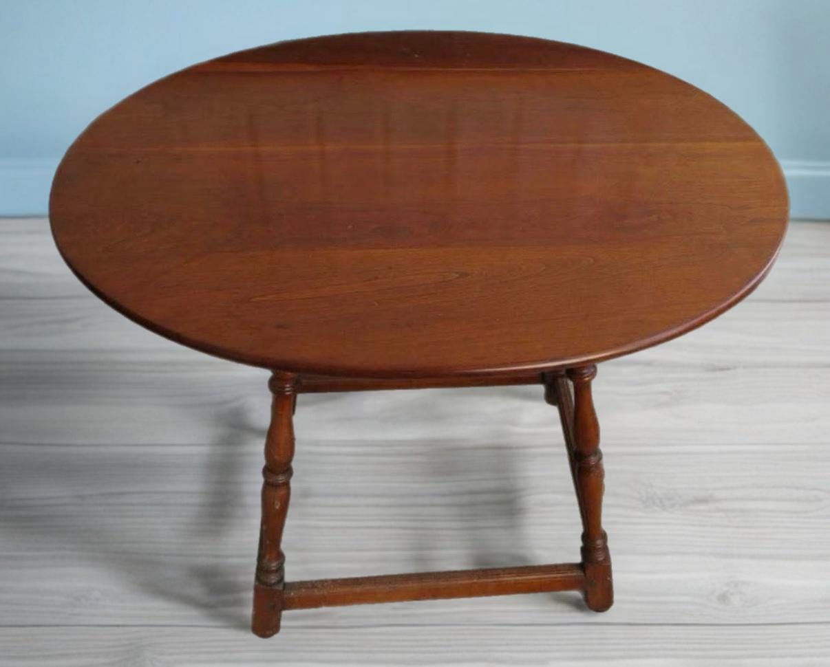 Vintage Stickley Oval Side Table, Cherry Wood Signed Stickley No. 4