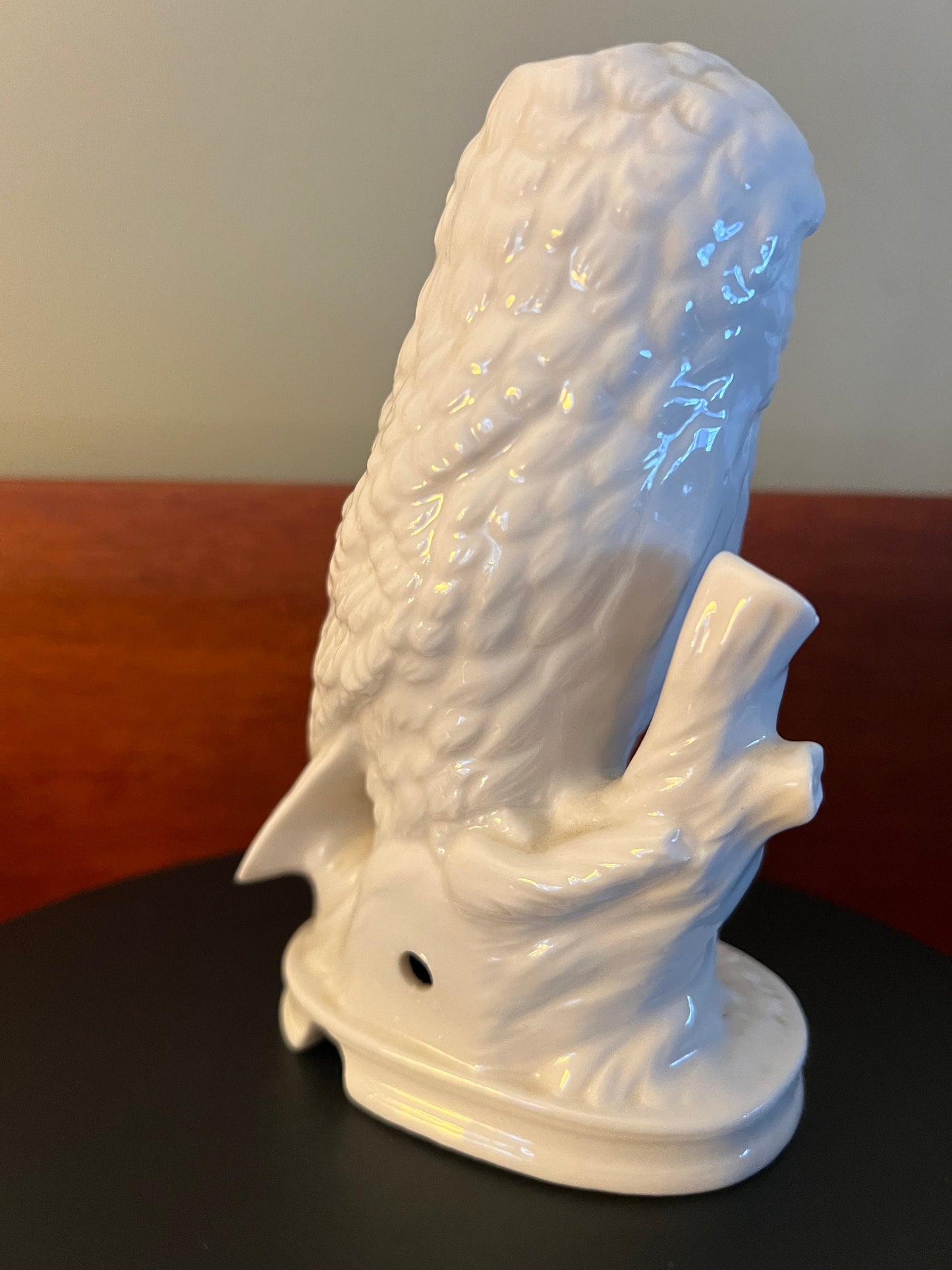 Vintage I.W. Rice & Co. Inc White Owl Statue, Made in Japan, Japanese white Owl on Base Lamp, Lover Antiques and Vintage