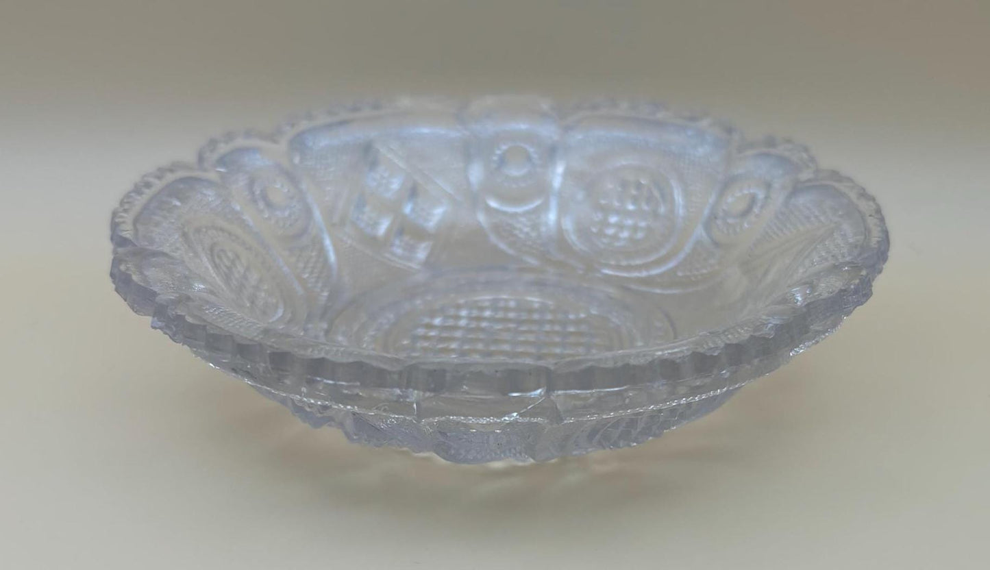 Vintage Peacock Crystal Glass Dish Nut or Candy Dish Serving Dish Lover Antiques and Vintage
