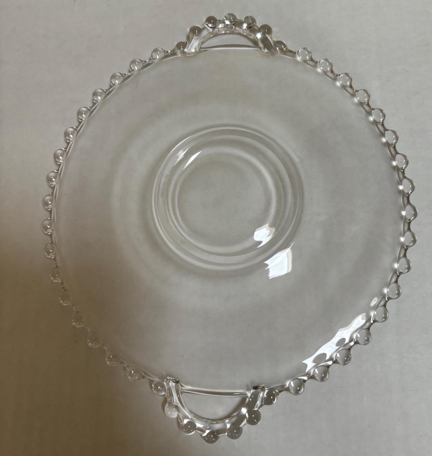 Antique Imperial Beaded Glass Candlewick Plate Platter Lover Antiques and Vintage