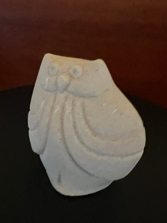 Vintage Sandstone Owl Statue: Marbell, Made in Belgium