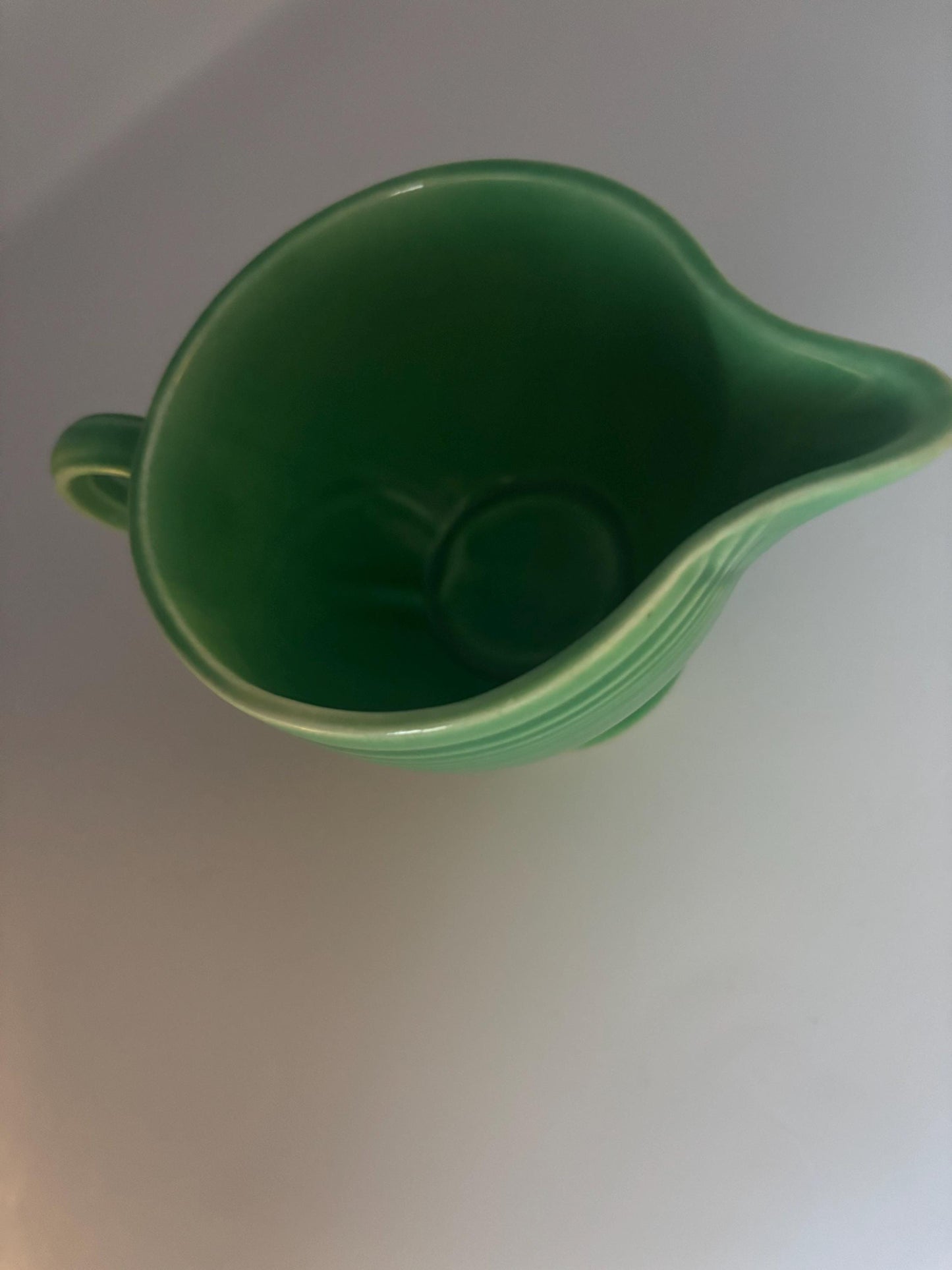 Fiesta Ware Ring Handle Creamer, Light Green Older, Fiestaware Homer Laughlin, Lover Antiques and Vintage