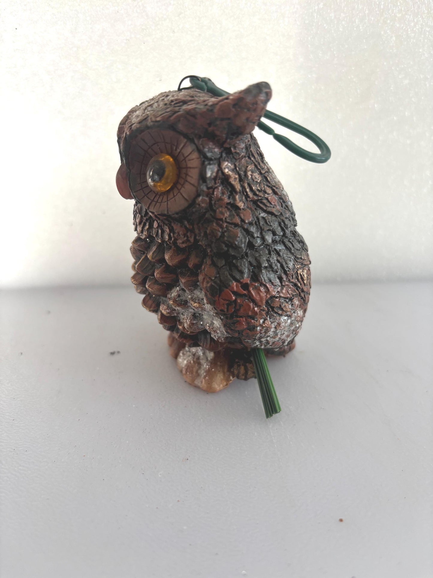 Vintage Owl in Pinecone Basket Ornament Gift For Her Lover Antiques and Vintage