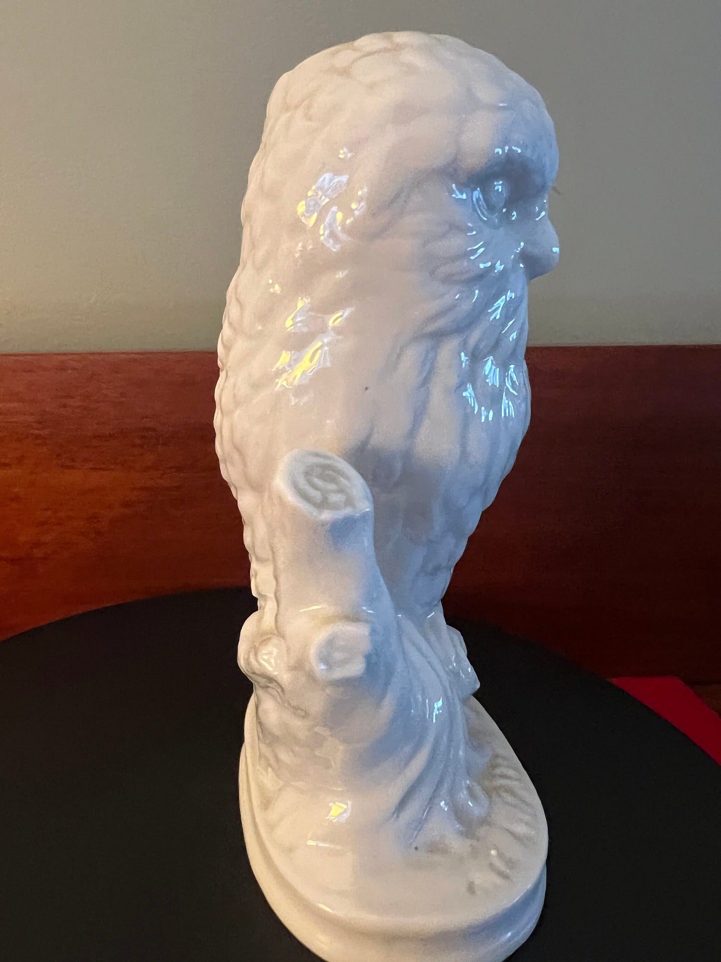 Vintage I.W. Rice & Co. Inc White Owl Statue, Made in Japan, Japanese white Owl on Base Lamp, Lover Antiques and Vintage
