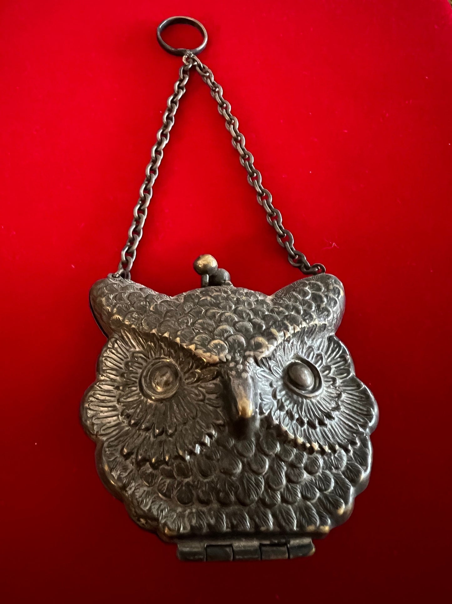 Antique 1904 World's Fair Owl Coin Purse - St. Louis Expo Trinket