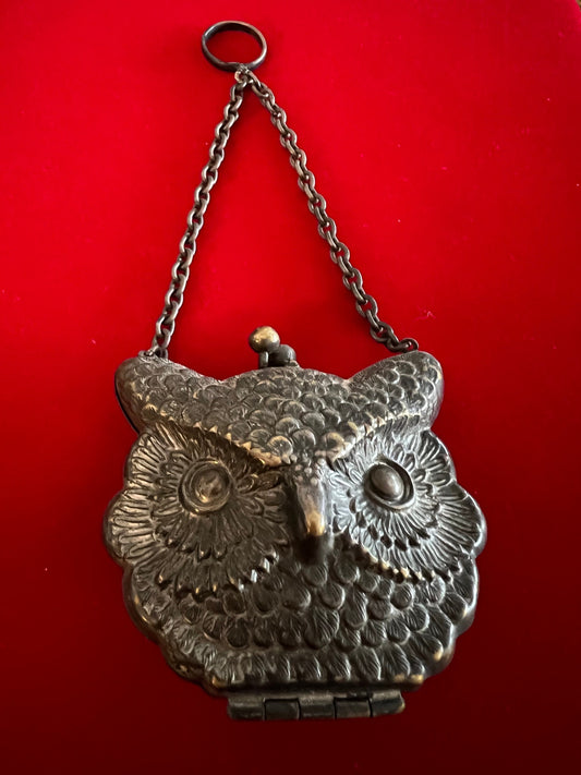 Antique 1904 World's Fair Owl Coin Purse - St. Louis Expo Trinket