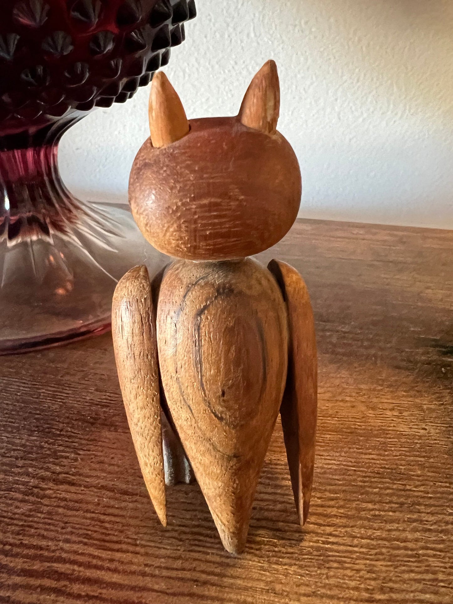Vintage Christian Ulbricht Wooden Owl Figurine, Germany