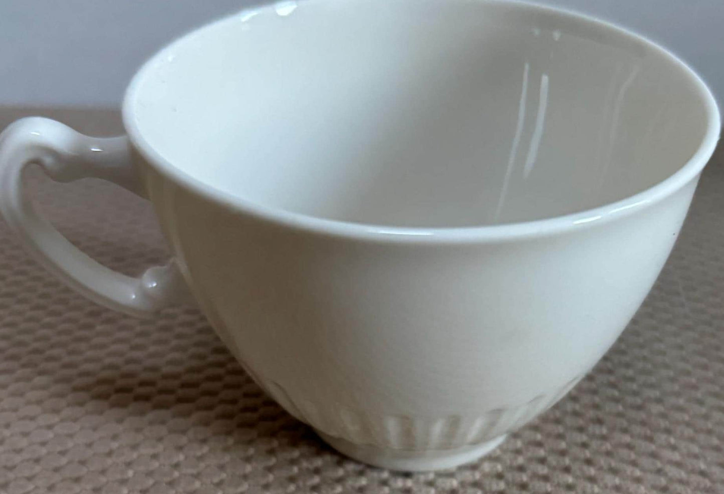 Vintage Shelledge White Cup with Handle with Narrow Flutes Edging Syracuse China Lover Antiques and Vintage