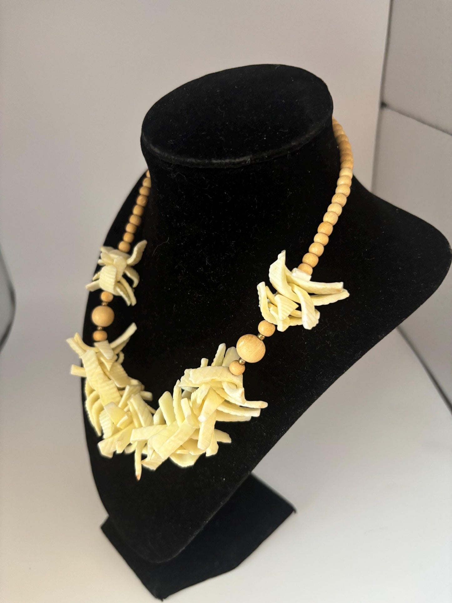 Vintage Southwestern Mother of Pearl Shell Fringe Necklace Statement Jewelry Lover Antiques and Vintage