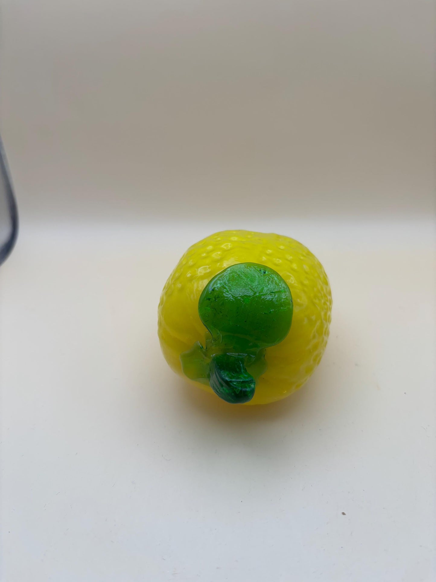 Vintage Glass Lemon Figurine Lover Antiques and Vintage
