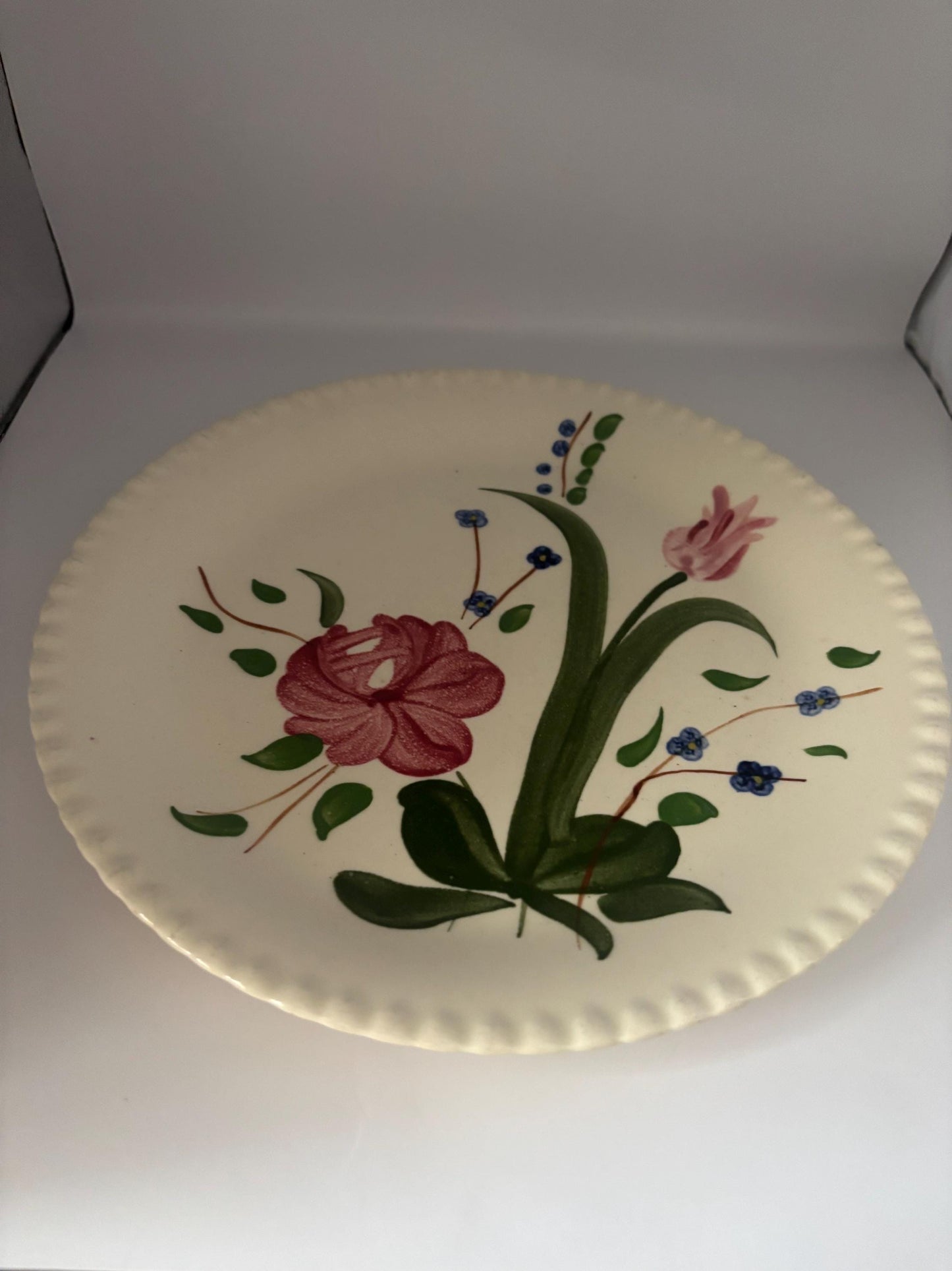 Blue Ridge Blue Bell Bouquet Plate, by Southern Pottery, Circa 1930's, Lover Antiques and Vintage