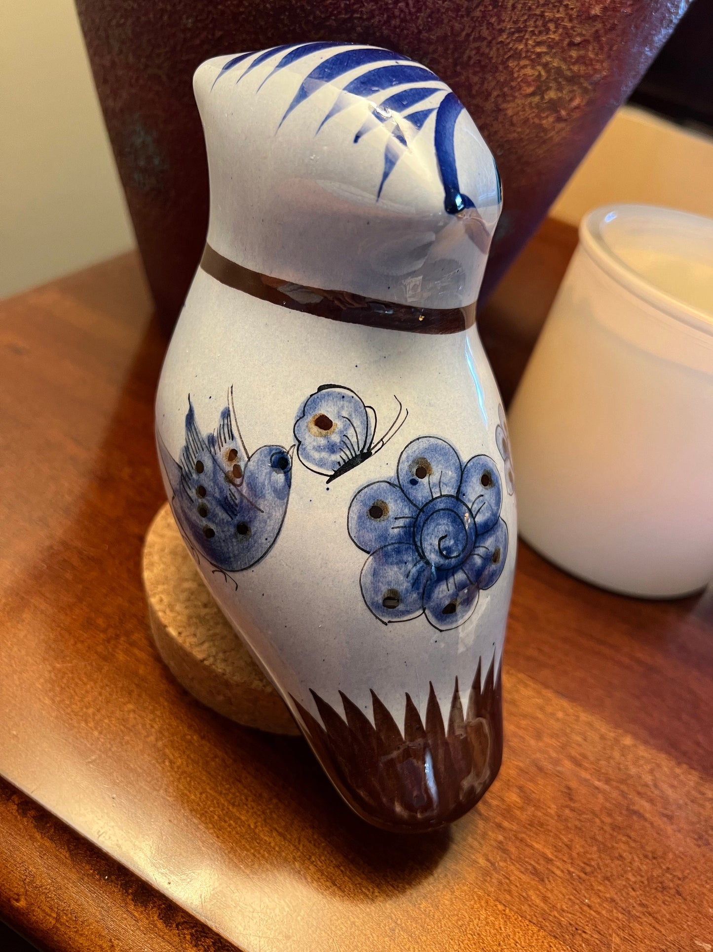 Vintage Tonala Mexican Pottery Owl, LAT 4 Mexico, Ken Edwards Owl Art, Mid-Century Modern Pottery, Bird Lover Antiques and Vintage