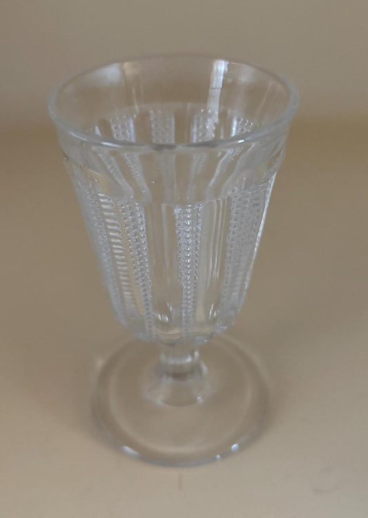 Antique Wine Glass EAPG Paneled Dewdrop Pattern Crystal Glass Footed Cup Lover Antiques and Vintage