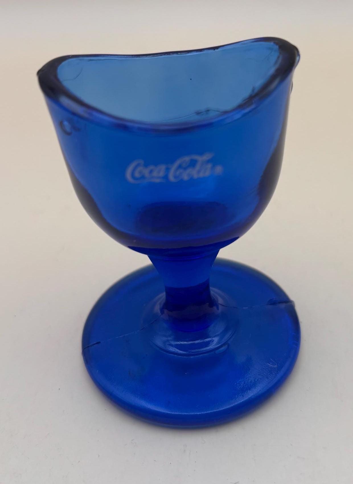 Vintage Coca Cola Cobalt Blue Glass Eye Cup