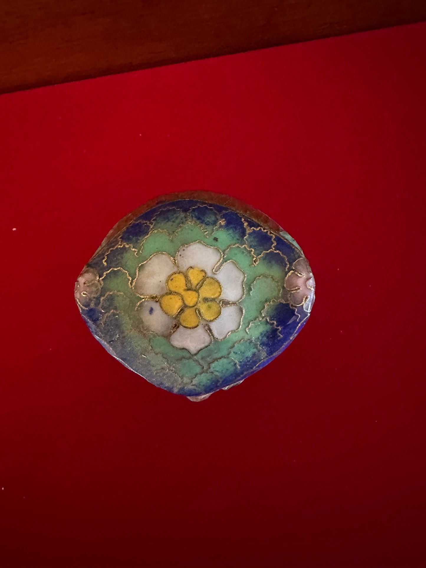 Vintage Cloisonné Owl Trinket Box: Enameled Brass with Flower Design