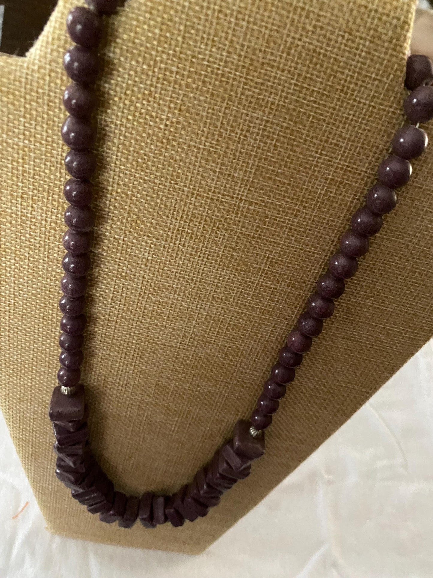 Vintage Karla Jordan Necklace Brown Beaded Jewelry Lover Antiques and Vintage