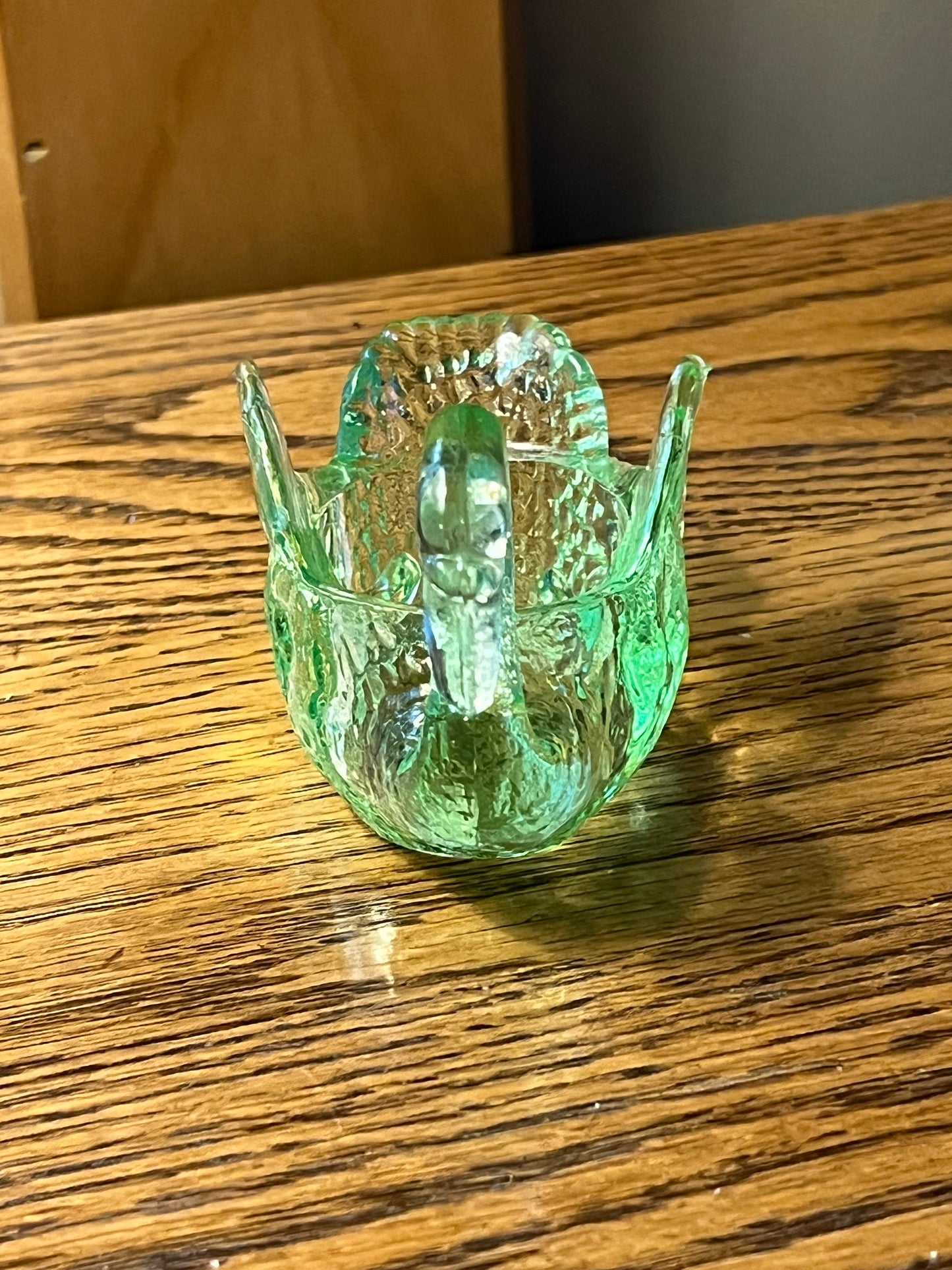 Vintage Uranium Glass Cambridge Glass Green Swan Glows Lover Antiques and Vintage