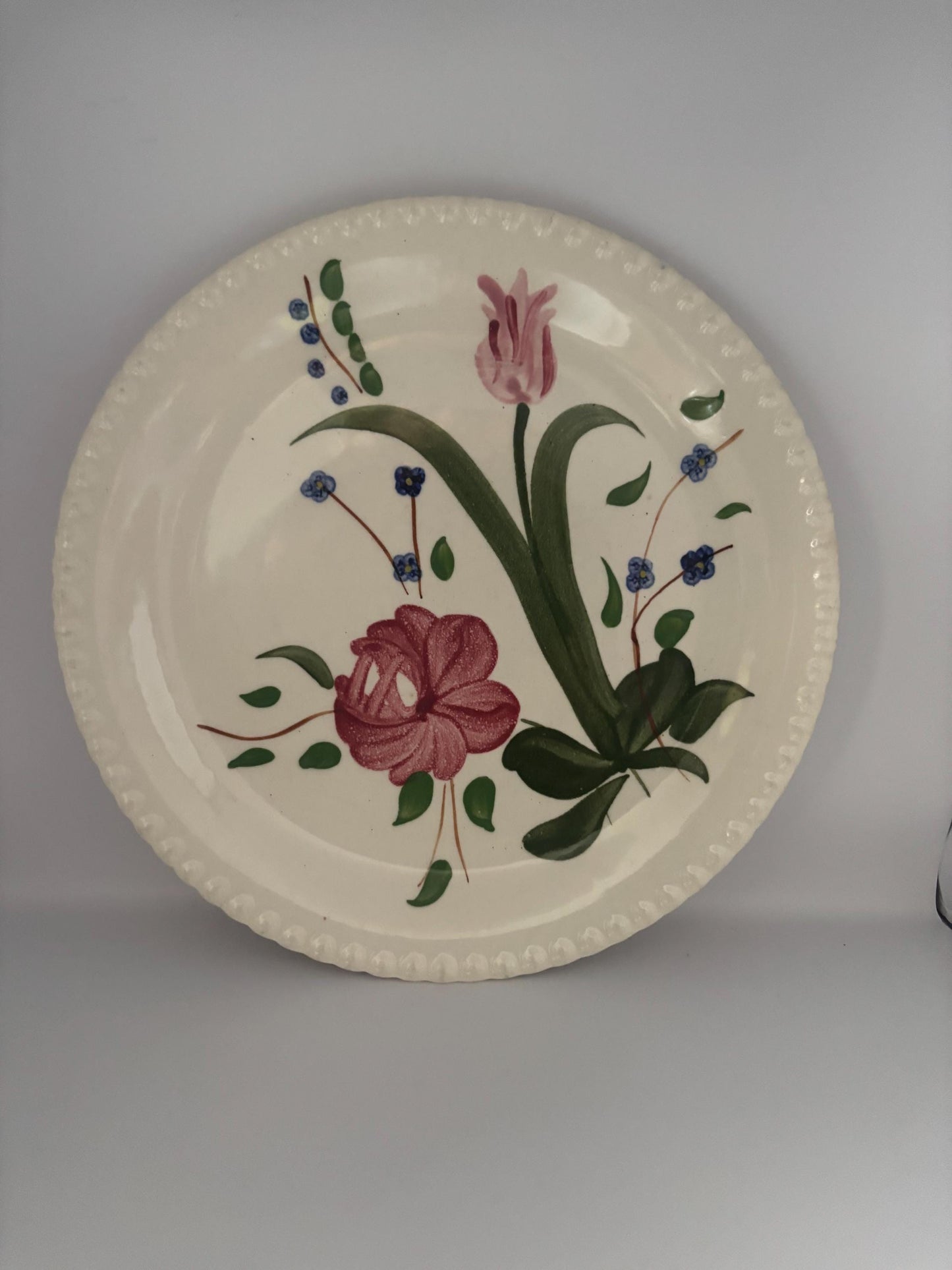 Blue Ridge Blue Bell Bouquet Plate, by Southern Pottery, Circa 1930's, Lover Antiques and Vintage