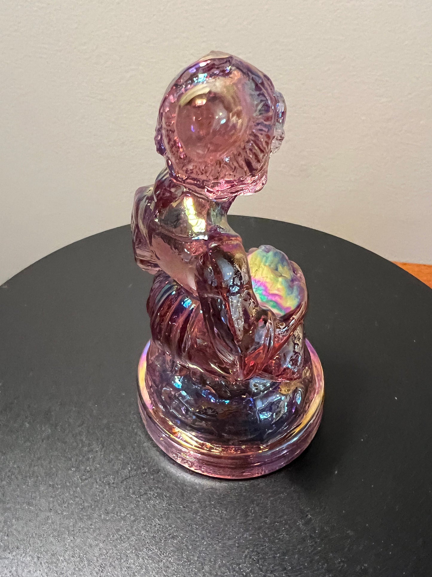 Vintage Little Women Amy Iridescent Pink Glass Figurine - Russ Vogelsong Summit Art