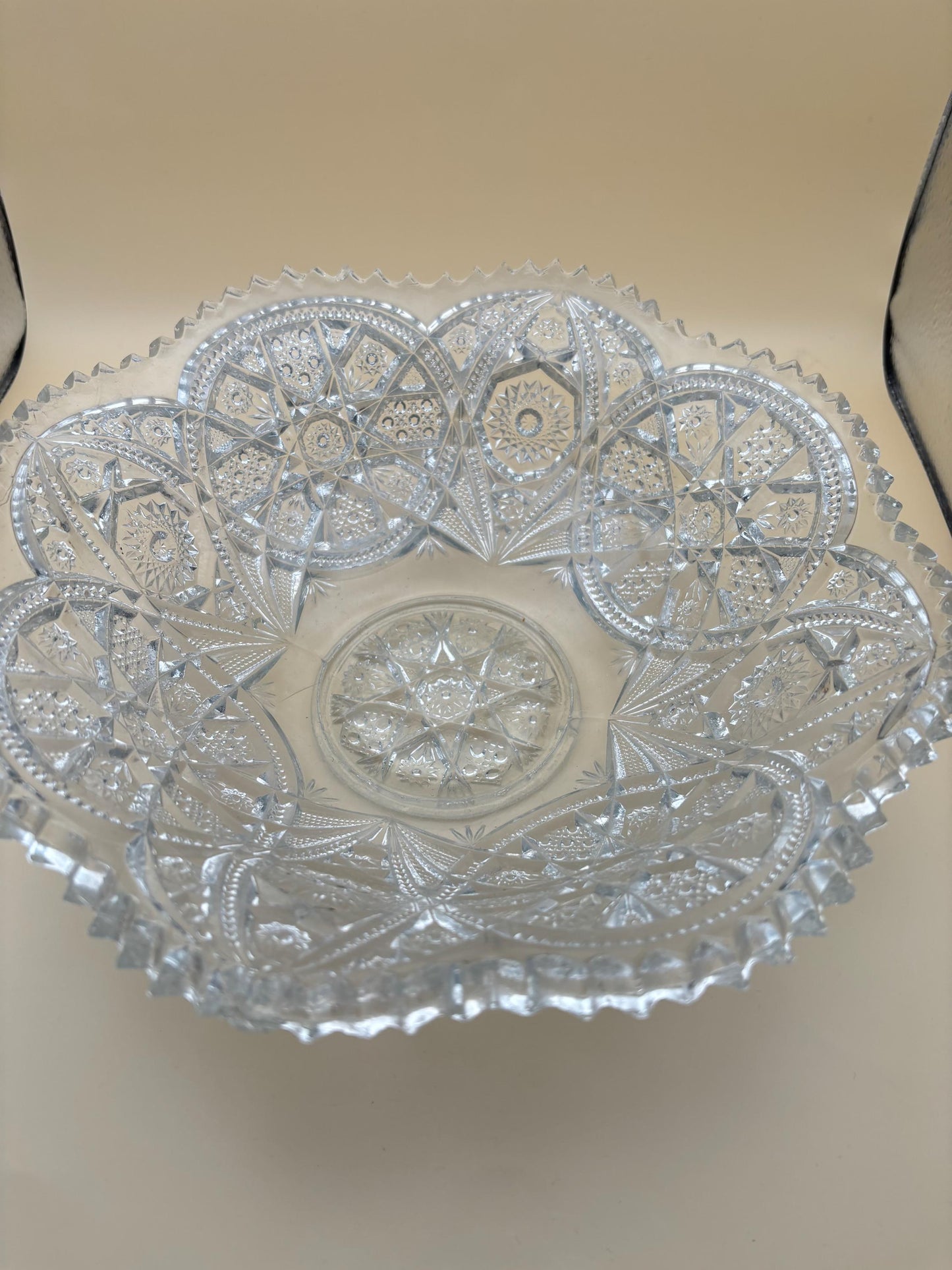 Antique Imperial Glass Wide Bowl Star of David Design Lover Antiques and Vintage