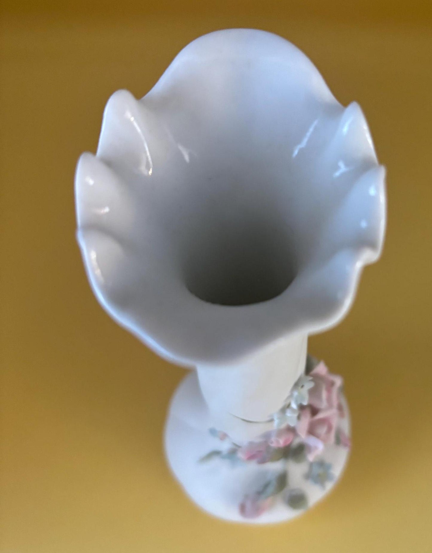 Vintage Lefton Hand Painted Porcelain Vase Roses Capodimonte Style Figurines Japanese Lover Antiques and Vintage