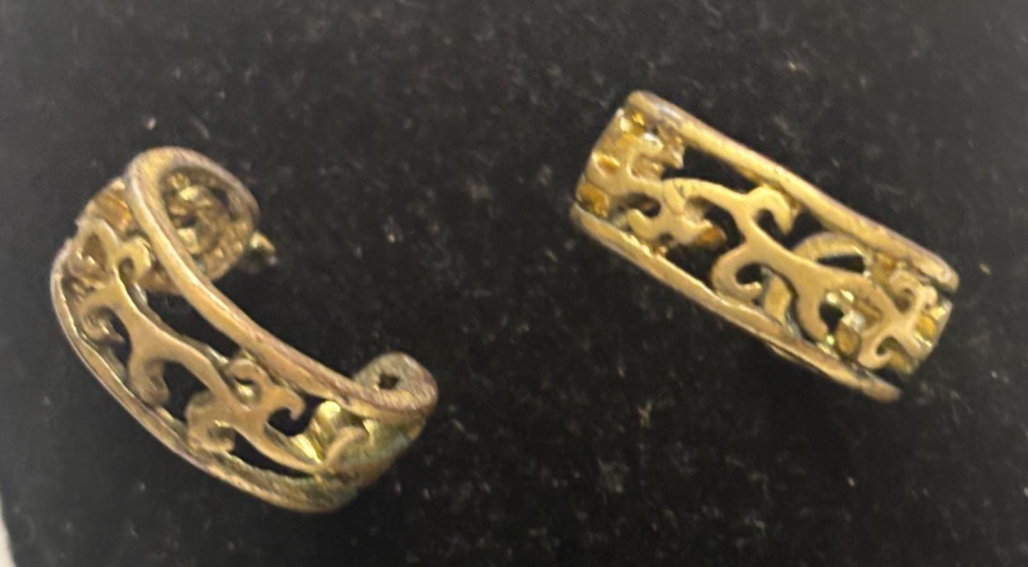 Vintage Gold Filigree Earrings, Lover Antiques and Vintage