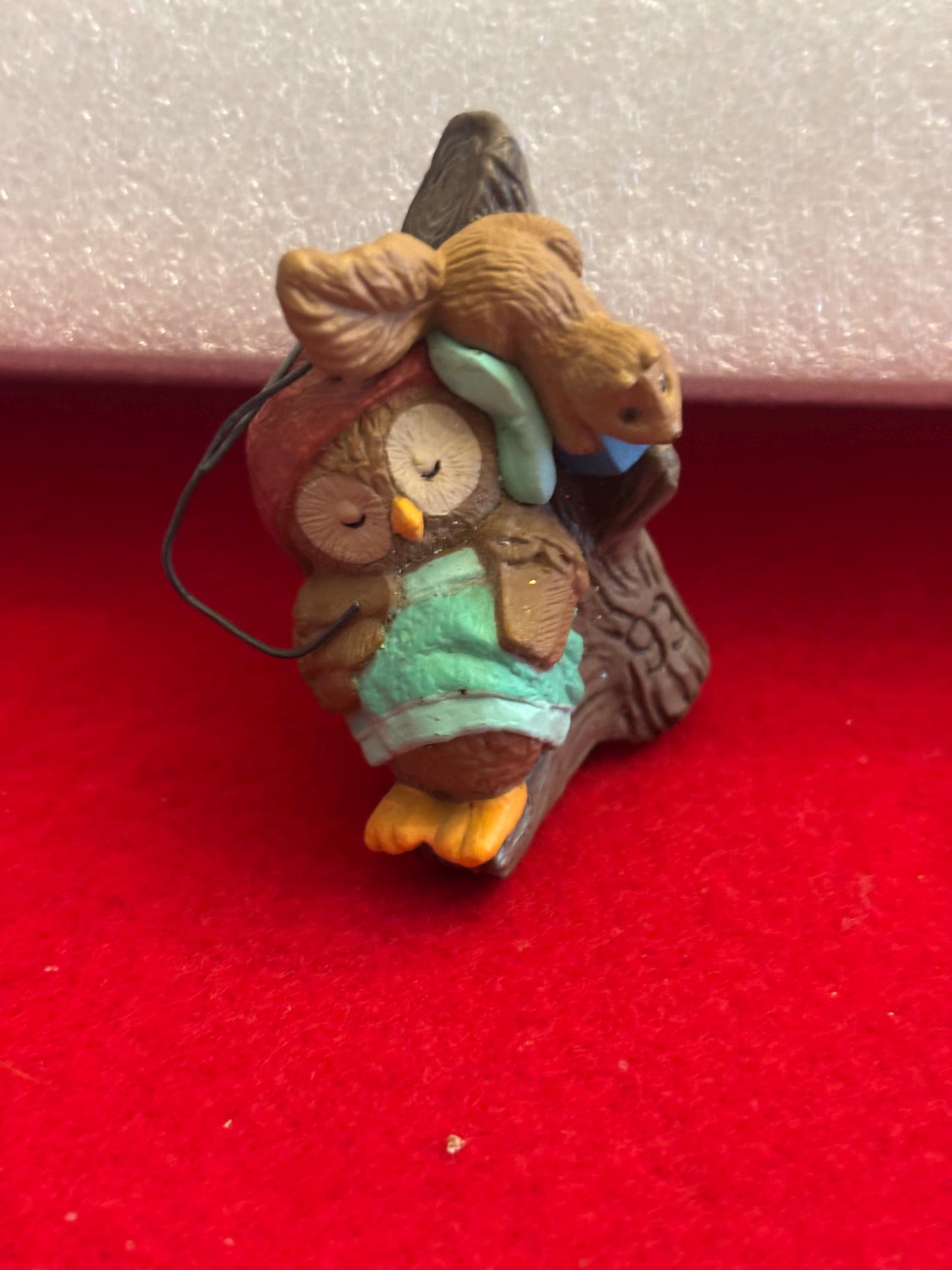 1993 Hallmark Christmas Tree Owliver with Squirrel Ornament, Holiday Decor, Gift for Her