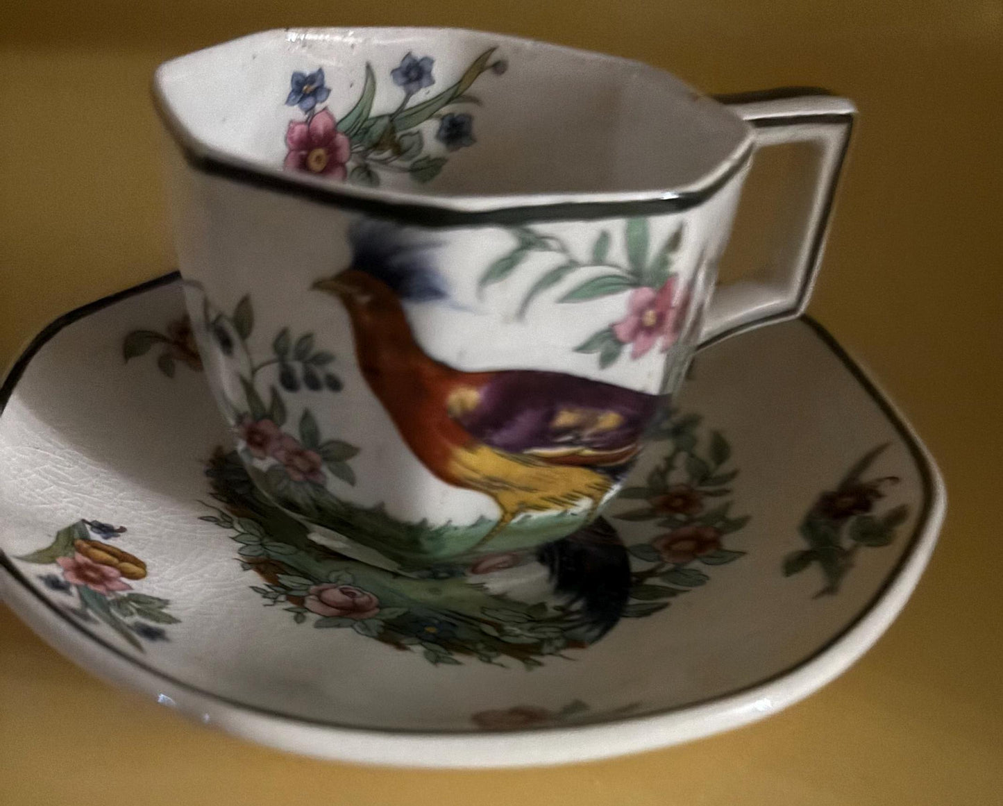 Vintage Royal Doulton Porcelain Tea Cup and Saucer Lytton Pheasant Design Lover Antiques and Vintage