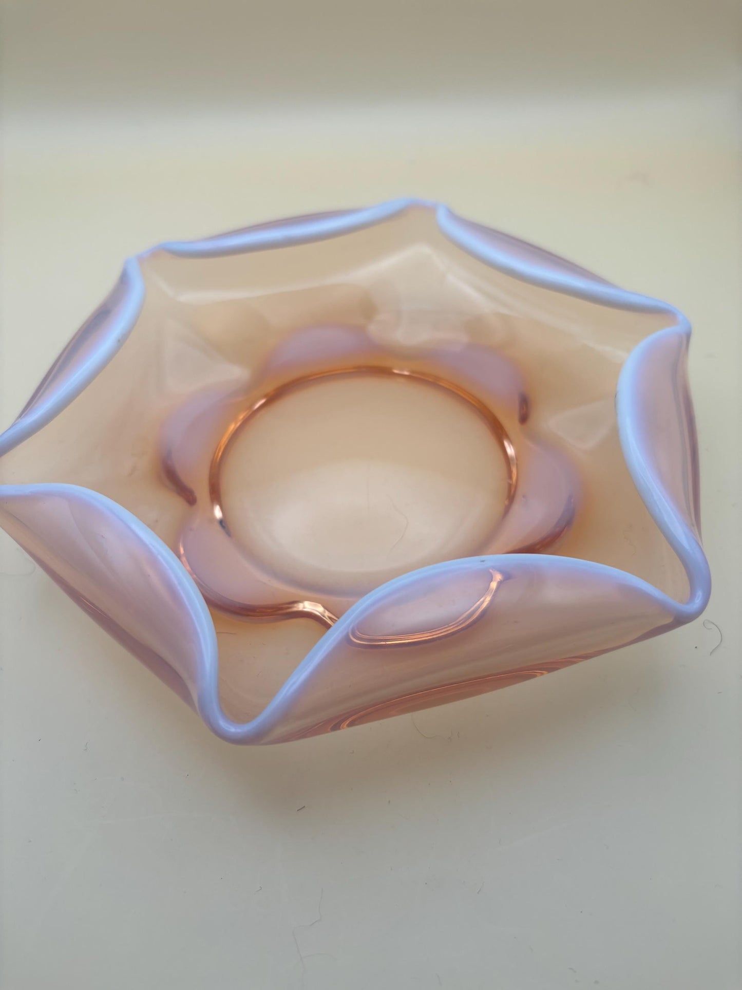 Vintage Fenton Pink Opalescent Vase Cranberry Dish Lover Antiques and Vintage