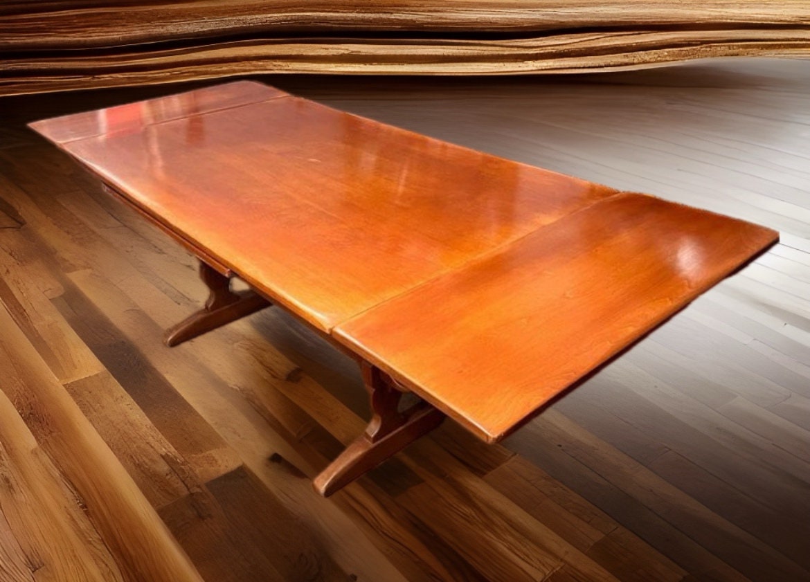 Cushman Brandywine Manor Table No. 7030: Mid Century Double Trestle