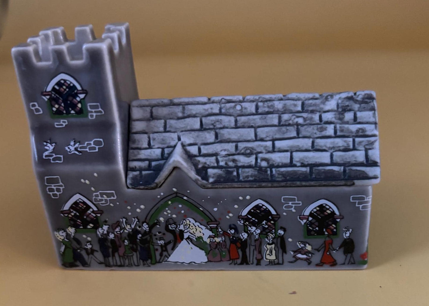 Vintage Wade of England St. Lawrence Church Whimsey in the Value Miniature Porcelain Wedding House Building Lover Antiques and Vintage