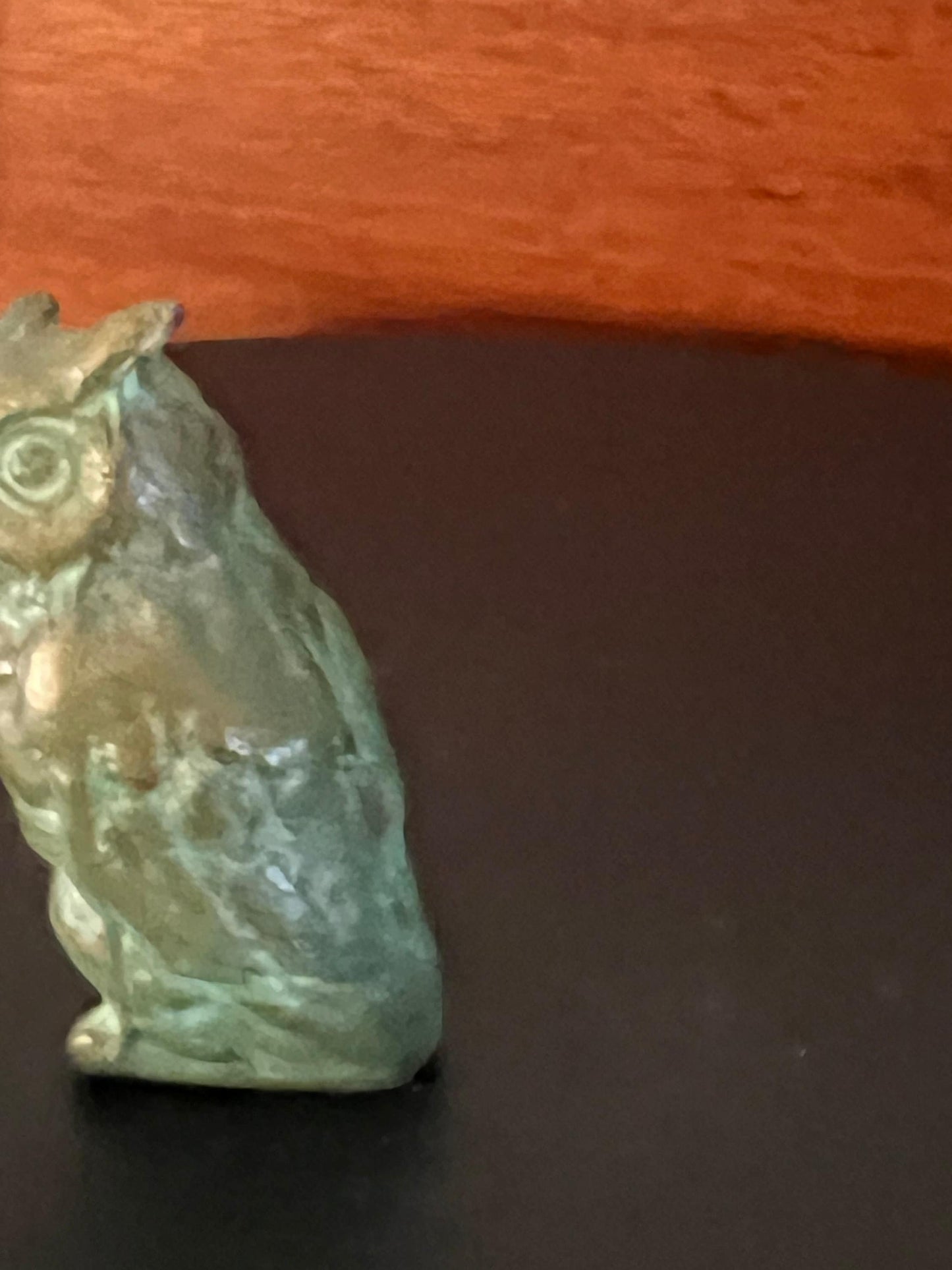 Antique Bronze Mini Owl Figurine, with Original Patina, Old Owl Figure, Lover Antiques and Vintage