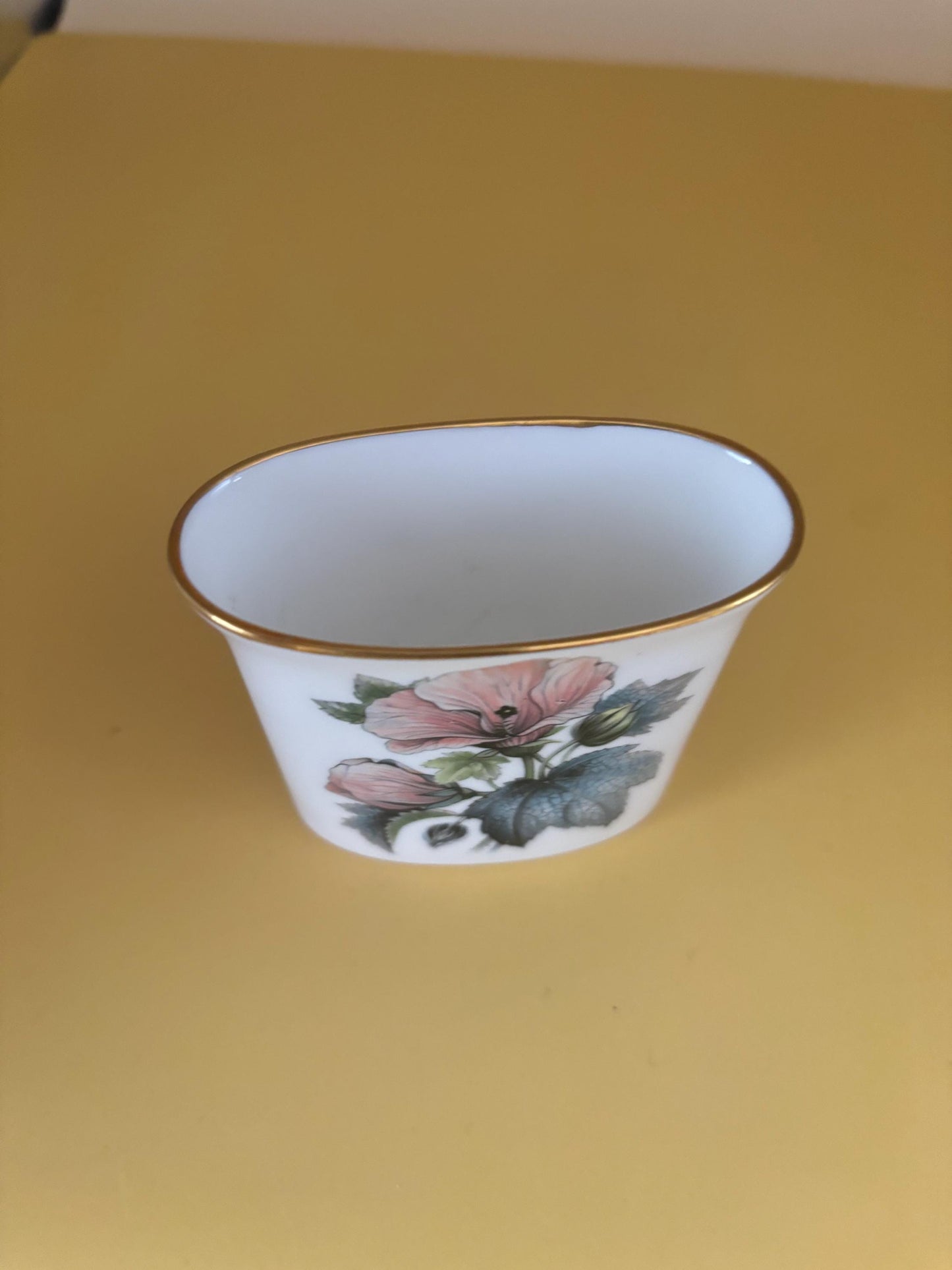 Vintage Royal Worcester of England Porcelain Toothpick Holder Hand Painted Violets Pattern Fine Bavarian China Lover Antiques and Vintage