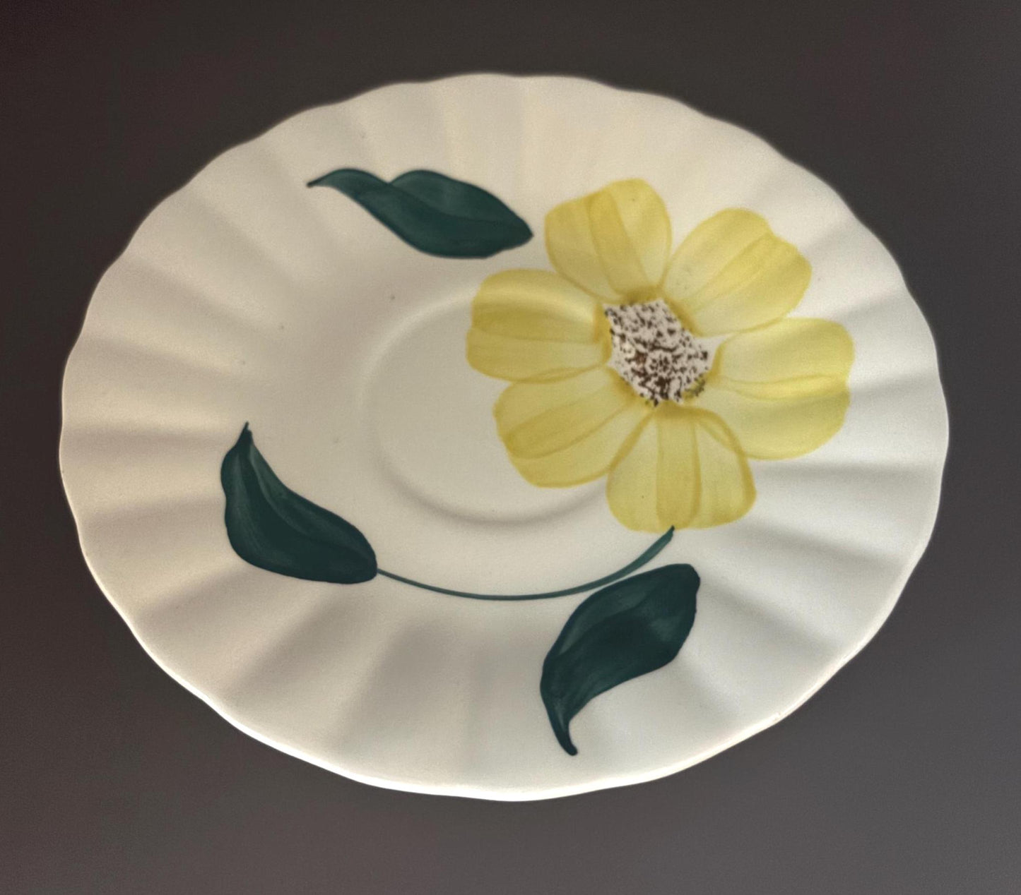 Blue Ridge Southern Potteries Saucer Plate, Ridge Daisy Yellow Flower Design, Lover Antiques and Vintage