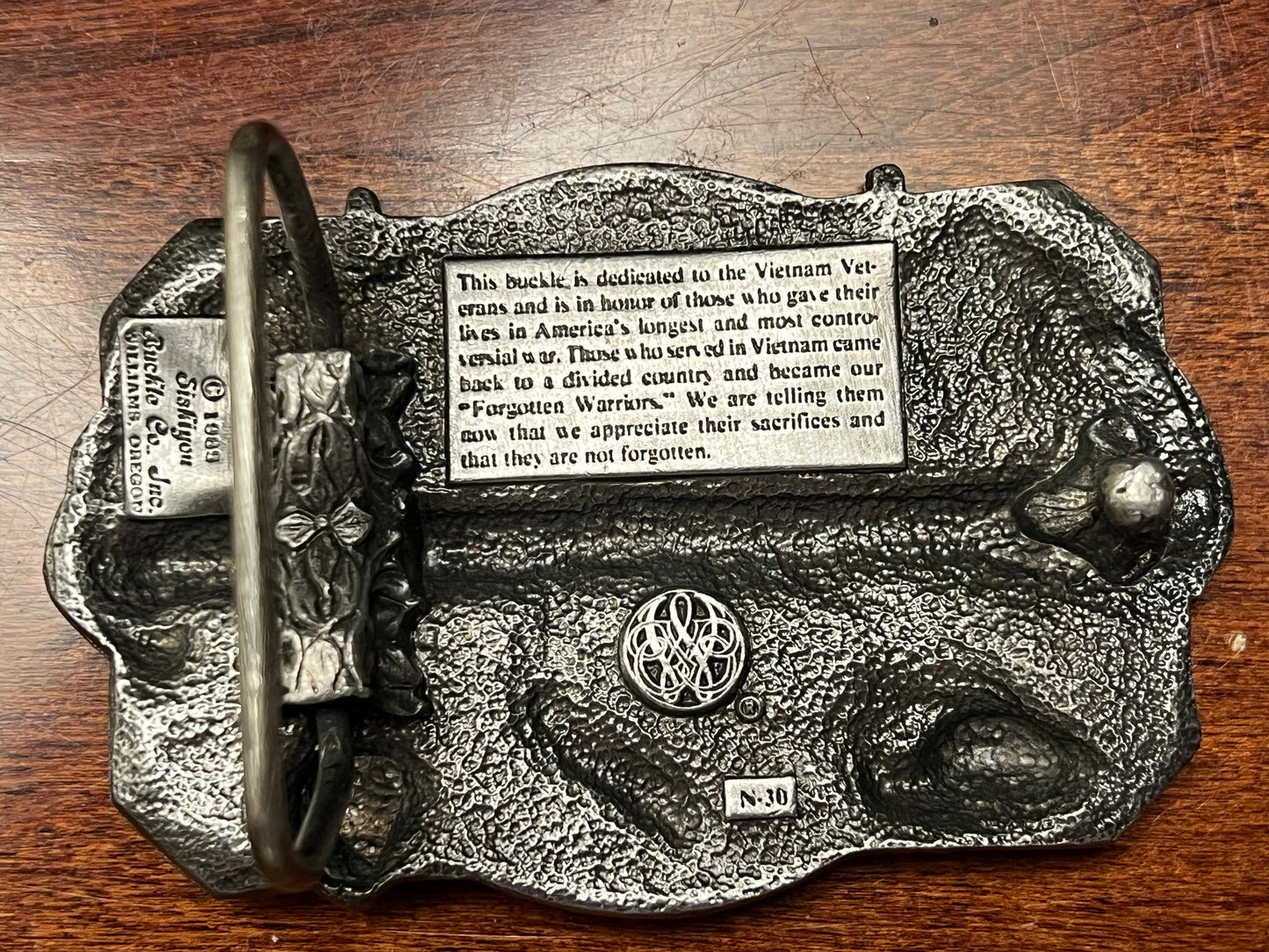 Vintage Siskiyou Vietnam Veteran Belt Buckle: The Forgotten Warrior