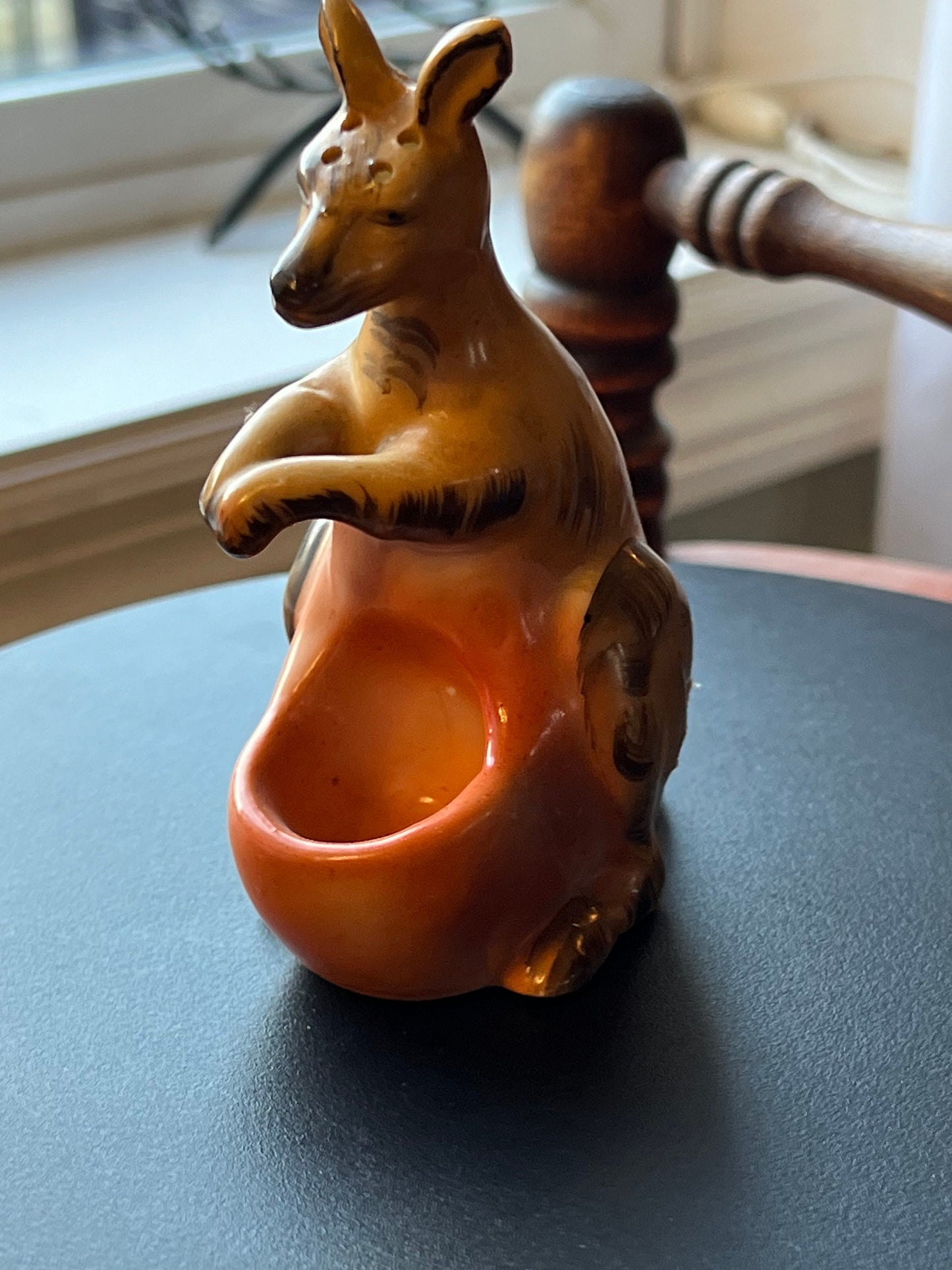 Vintage Kangaroo Ceramic Figurine, Kangaroo Toothpick Holder, Small Holder, Lover Antiques and Vintage