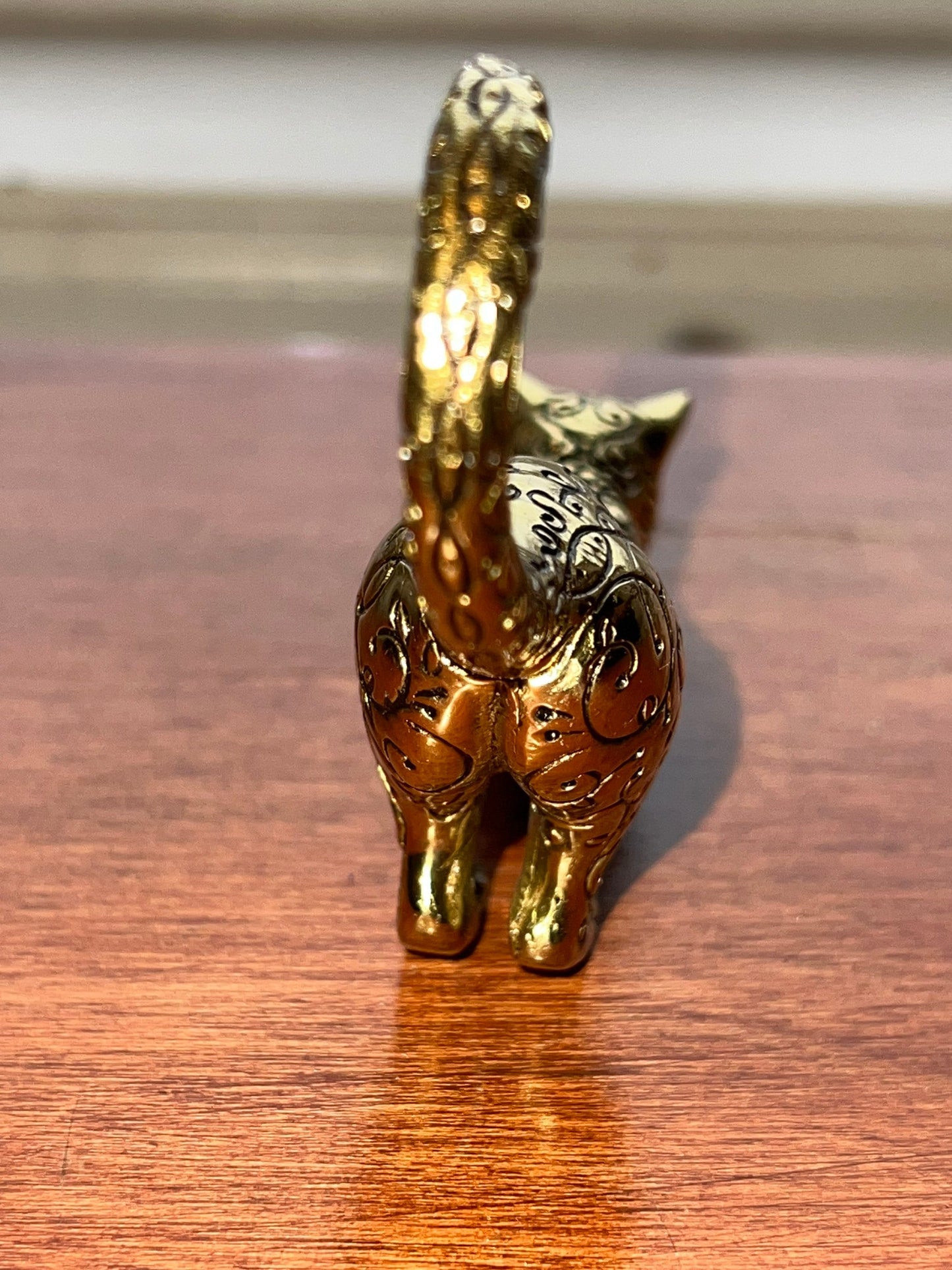 Vintage Brass Leopard Cat Figurine 1986 TFM The Franklin Mint Cats, Lover Antiques and Vintage