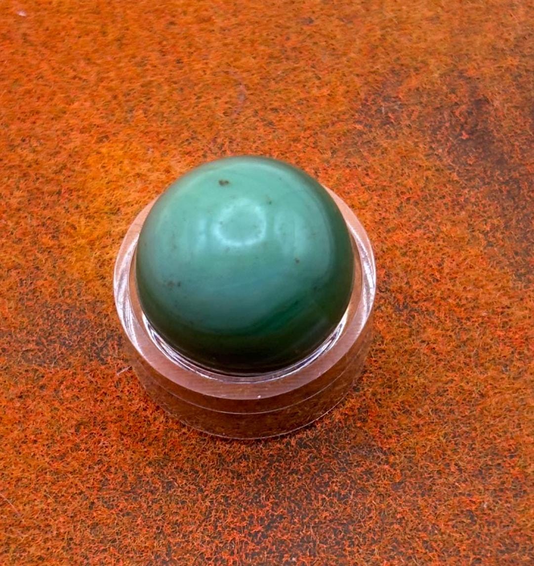 Vintage Marble King Green with Blue Striations Glass Marble Lover Antiques and Vintage