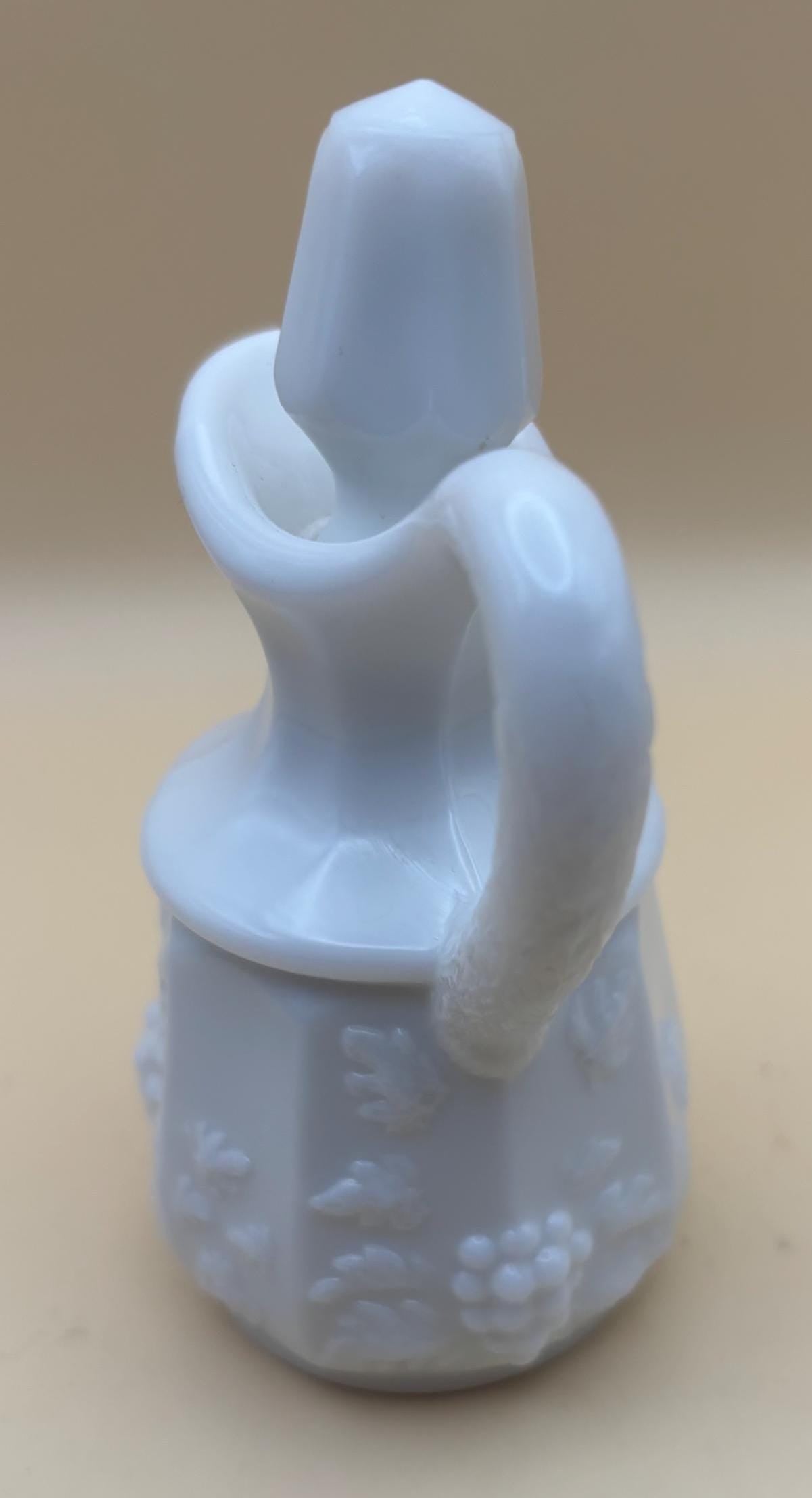 Vintage Milk Glass Cruet with Stopper Westmoreland Paneled Grape Design Lover Antiques and Vintage