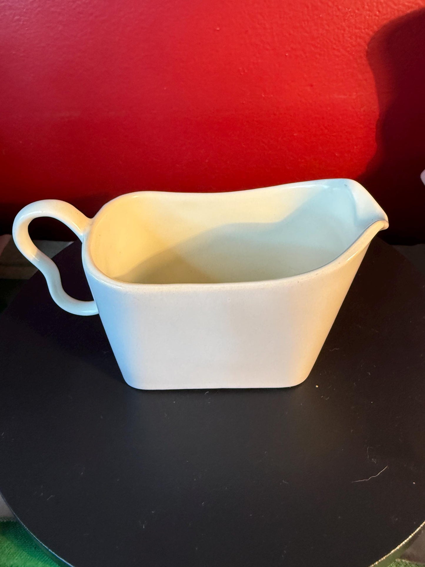 Vintage Franciscan White Ceramic Creamer Gravy Dish Mid Century Modern Kitchenware