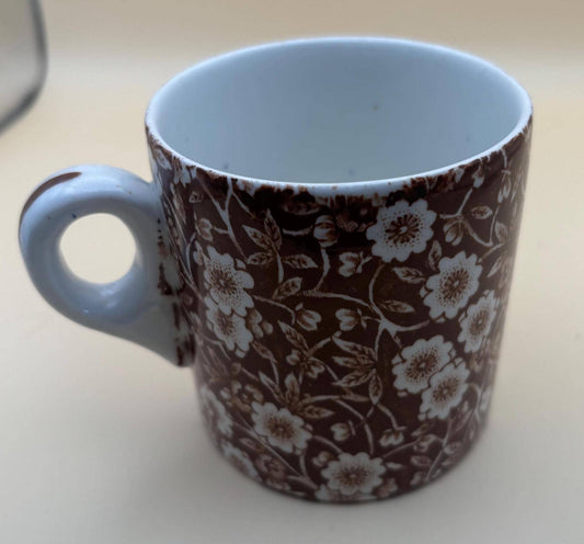 Vintage Royal Crownford Brown Mug Cup Ironstone England Brown and White Floral Transferware Cup Lover Antiques and Vintage